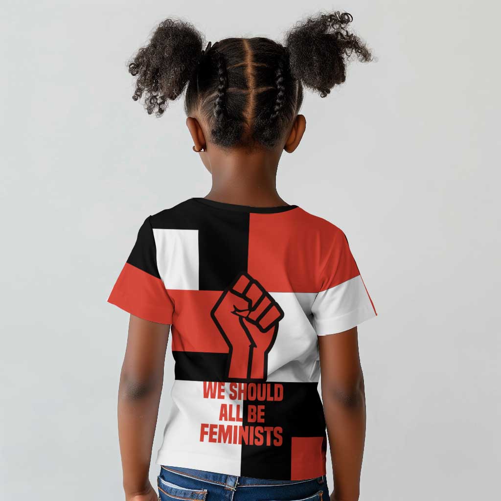 Chimamanda Ngozi Adichie Kid T shirt with Bold Red Portrait, We Should All Be Feminists Quote - Wonder Print Shop
