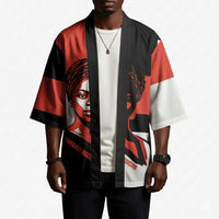 Chimamanda Ngozi Adichie Kimono with Bold Red Portrait, We Should All Be Feminists Quote - Wonder Print Shop