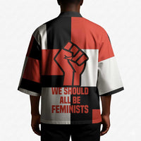 Chimamanda Ngozi Adichie Kimono with Bold Red Portrait, We Should All Be Feminists Quote - Wonder Print Shop