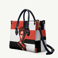 Chimamanda Ngozi Adichie Leather Bag with Bold Red Portrait, We Should All Be Feminists Quote - Wonder Print Shop