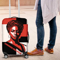 Chimamanda Ngozi Adichie Luggage Cover with Bold Red Portrait, We Should All Be Feminists Quote - Wonder Print Shop