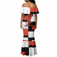 Chimamanda Ngozi Adichie Mermaid Dress with Bold Red Portrait, We Should All Be Feminists Quote - Wonder Print Shop