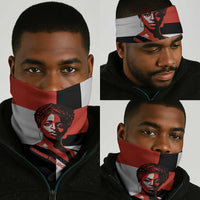 Chimamanda Ngozi Adichie Neck Gaiter with Bold Red Portrait, We Should All Be Feminists Quote - Wonder Print Shop