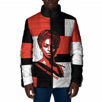 Chimamanda Ngozi Adichie Padded Jacket with Bold Red Portrait, We Should All Be Feminists Quote - Wonder Print Shop