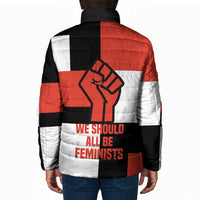 Chimamanda Ngozi Adichie Padded Jacket with Bold Red Portrait, We Should All Be Feminists Quote - Wonder Print Shop