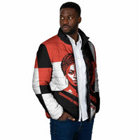 Chimamanda Ngozi Adichie Padded Jacket with Bold Red Portrait, We Should All Be Feminists Quote - Wonder Print Shop