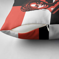 Chimamanda Ngozi Adichie Pillow Cover with Bold Red Portrait, We Should All Be Feminists Quote - Wonder Print Shop