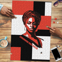 Chimamanda Ngozi Adichie Puzzle with Bold Red Portrait, We Should All Be Feminists Quote - Wonder Print Shop