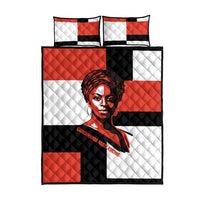 Chimamanda Ngozi Adichie Quilt Bed Set with Bold Red Portrait, We Should All Be Feminists Quote - Wonder Print Shop