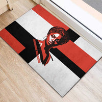 Chimamanda Ngozi Adichie Rubber Doormat with Bold Red Portrait, We Should All Be Feminists Quote - Wonder Print Shop