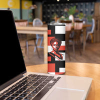 Chimamanda Ngozi Adichie Skinny Tumbler with Bold Red Portrait, We Should All Be Feminists Quote - Wonder Print Shop