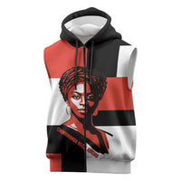 Chimamanda Ngozi Adichie Sleeveless Zip Hoodie with Bold Red Portrait, We Should All Be Feminists Quote - Wonder Print Shop