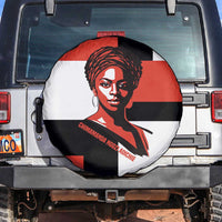 Chimamanda Ngozi Adichie Spare Tire Cover with Bold Red Portrait, We Should All Be Feminists Quote - Wonder Print Shop
