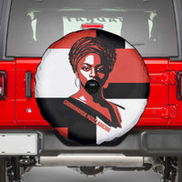 Chimamanda Ngozi Adichie Spare Tire Cover with Bold Red Portrait, We Should All Be Feminists Quote - Wonder Print Shop