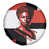 Chimamanda Ngozi Adichie Spare Tire Cover with Bold Red Portrait, We Should All Be Feminists Quote - Wonder Print Shop