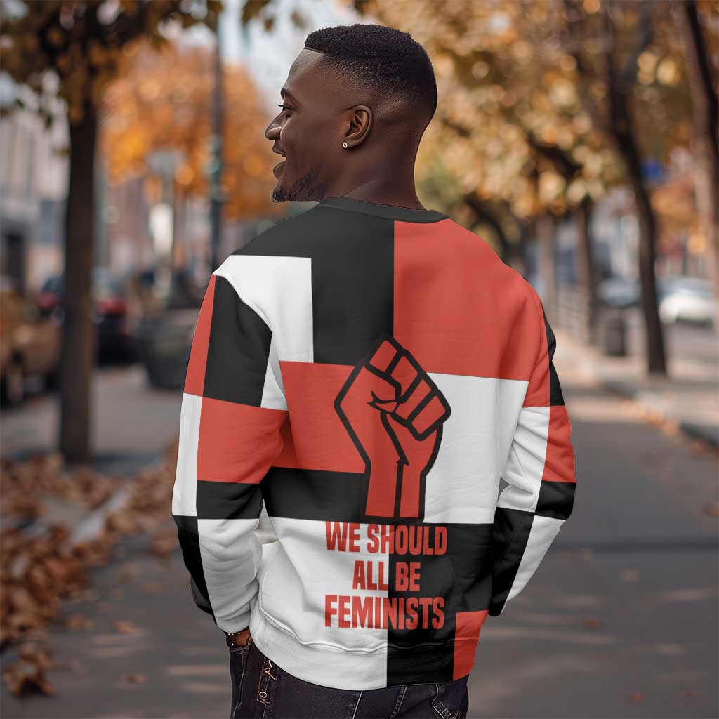 Chimamanda Ngozi Adichie Sweatshirt with Bold Red Portrait, We Should All Be Feminists Quote - Wonder Print Shop