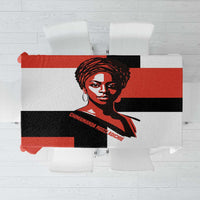 Chimamanda Ngozi Adichie Tablecloth with Bold Red Portrait, We Should All Be Feminists Quote - Wonder Print Shop