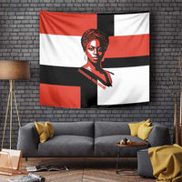 Chimamanda Ngozi Adichie Tapestry with Bold Red Portrait, We Should All Be Feminists Quote - Wonder Print Shop