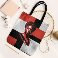 Chimamanda Ngozi Adichie Tote Bag with Bold Red Portrait, We Should All Be Feminists Quote - Wonder Print Shop