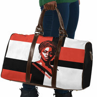 Chimamanda Ngozi Adichie Travel Bag with Bold Red Portrait, We Should All Be Feminists Quote - Wonder Print Shop