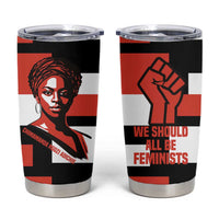 Chimamanda Ngozi Adichie Tumbler Cup with Bold Red Portrait, We Should All Be Feminists Quote - Wonder Print Shop