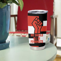 Chimamanda Ngozi Adichie Tumbler Cup with Bold Red Portrait, We Should All Be Feminists Quote - Wonder Print Shop