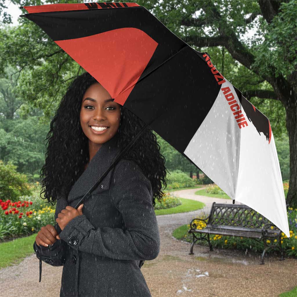 Chimamanda Ngozi Adichie Umbrella with Bold Red Portrait, We Should All Be Feminists Quote - Wonder Print Shop