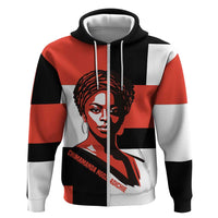 Chimamanda Ngozi Adichie Zip Hoodie with Bold Red Portrait, We Should All Be Feminists Quote - Wonder Print Shop