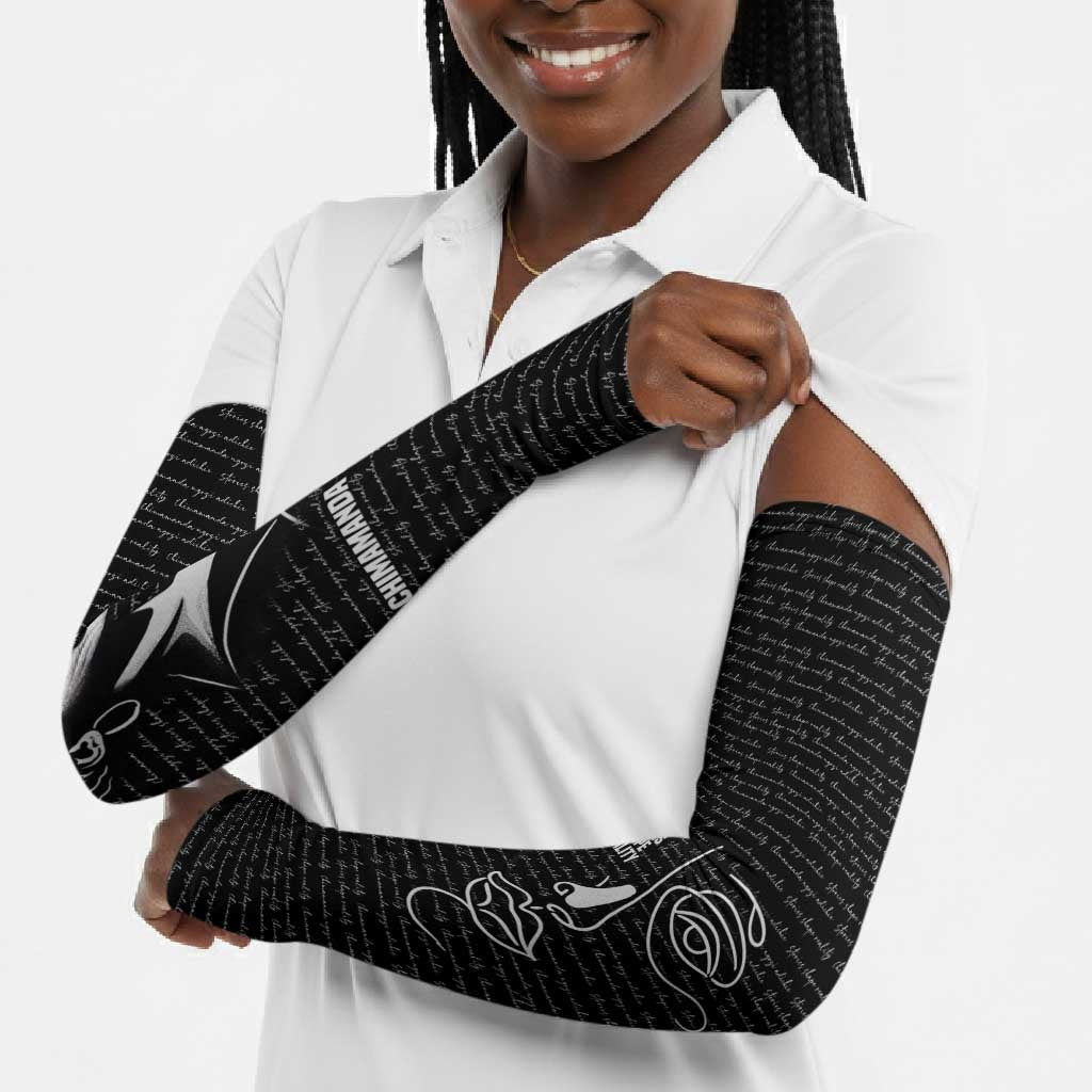 Chimamanda Ngozi Adichie Arm Sleeves with Expressive Speaking Portrait, Stories Shape Reality - Wonder Print Shop