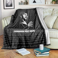 Chimamanda Ngozi Adichie Blanket with Expressive Speaking Portrait, Stories Shape Reality - Wonder Print Shop