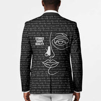 Chimamanda Ngozi Adichie Blazer with Expressive Speaking Portrait, Stories Shape Reality - Wonder Print Shop