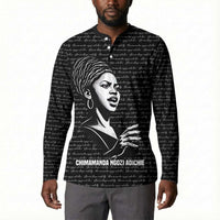 Chimamanda Ngozi Adichie Button Sweatshirt with Expressive Speaking Portrait, Stories Shape Reality