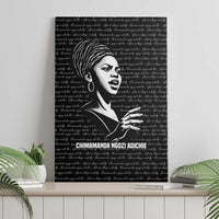 Chimamanda Ngozi Adichie Canvas Wall Art with Expressive Speaking Portrait, Stories Shape Reality - Wonder Print Shop