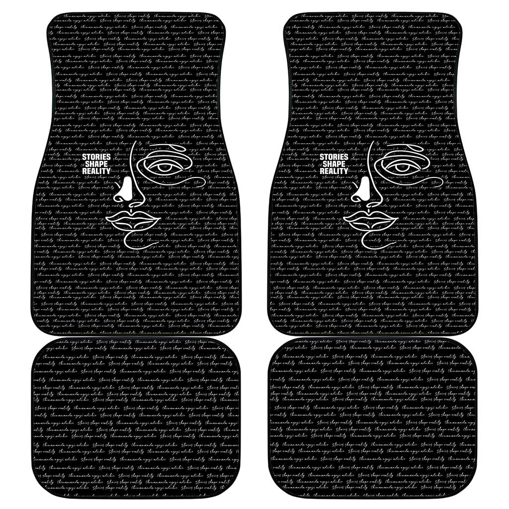 Chimamanda Ngozi Adichie Car Mats with Expressive Speaking Portrait, Stories Shape Reality - Wonder Print Shop