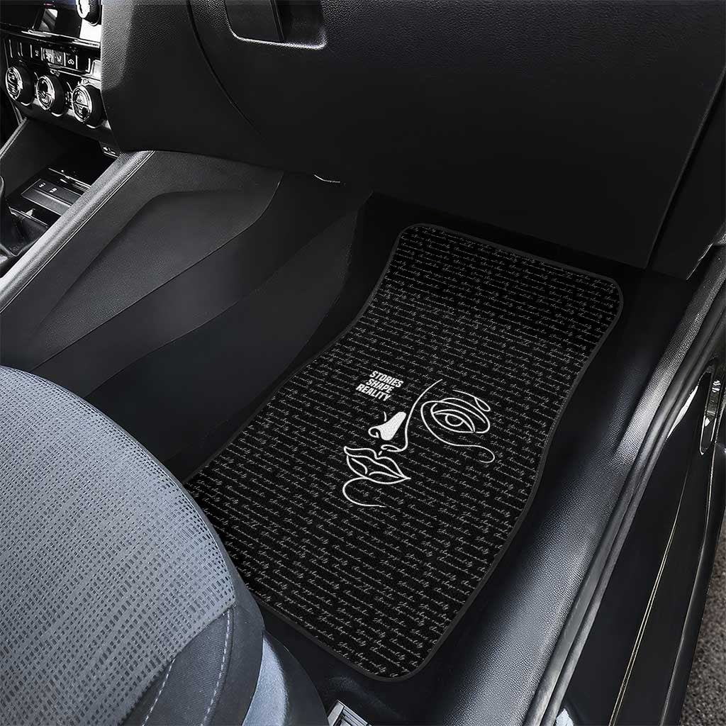 Chimamanda Ngozi Adichie Car Mats with Expressive Speaking Portrait, Stories Shape Reality - Wonder Print Shop