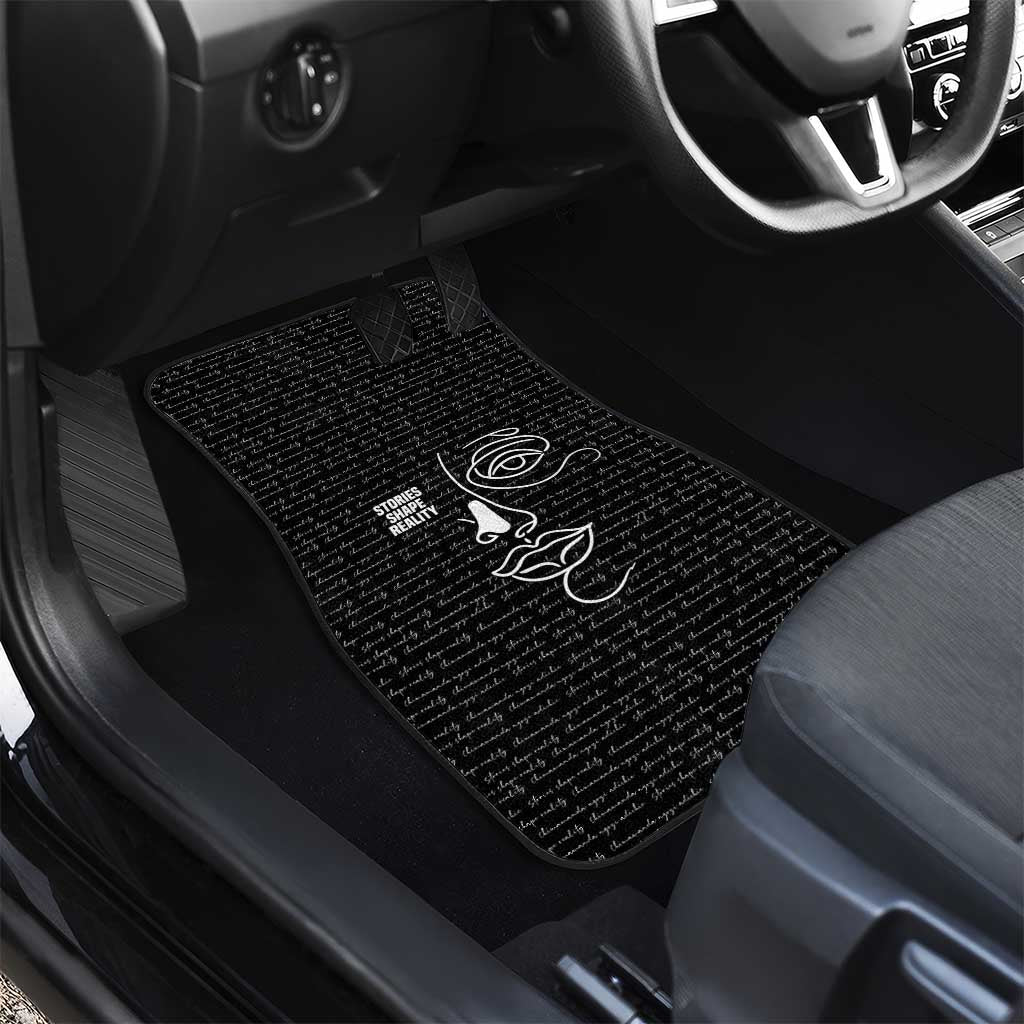 Chimamanda Ngozi Adichie Car Mats with Expressive Speaking Portrait, Stories Shape Reality - Wonder Print Shop