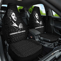 Chimamanda Ngozi Adichie Car Seat Cover with Expressive Speaking Portrait, Stories Shape Reality - Wonder Print Shop