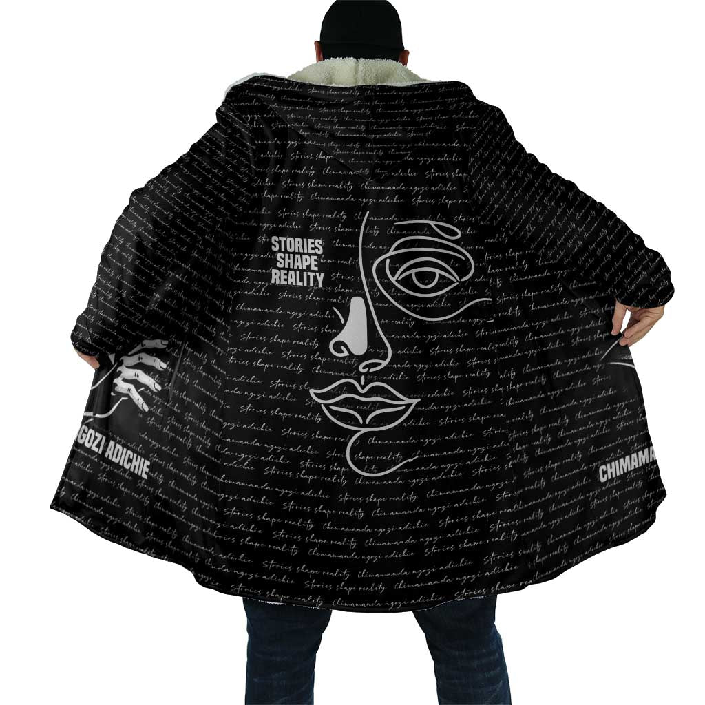 Chimamanda Ngozi Adichie Cloak with Expressive Speaking Portrait, Stories Shape Reality - Wonder Print Shop