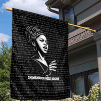Chimamanda Ngozi Adichie Garden Flag with Expressive Speaking Portrait, Stories Shape Reality - Wonder Print Shop