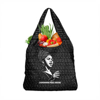 Chimamanda Ngozi Adichie Grocery Bag with Expressive Speaking Portrait, Stories Shape Reality - Wonder Print Shop