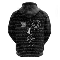 Chimamanda Ngozi Adichie Hoodie with Expressive Speaking Portrait, Stories Shape Reality - Wonder Print Shop