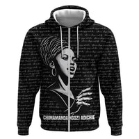Chimamanda Ngozi Adichie Hoodie with Expressive Speaking Portrait, Stories Shape Reality - Wonder Print Shop