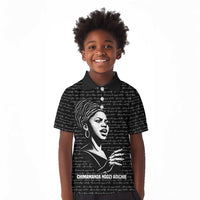 Chimamanda Ngozi Adichie Kid Polo Shirt with Expressive Speaking Portrait, Stories Shape Reality - Wonder Print Shop