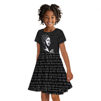 Chimamanda Ngozi Adichie Kid Short Sleeve Dress with Expressive Speaking Portrait, Stories Shape Reality - Wonder Print Shop