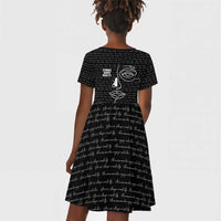 Chimamanda Ngozi Adichie Kid Short Sleeve Dress with Expressive Speaking Portrait, Stories Shape Reality - Wonder Print Shop