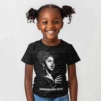 Chimamanda Ngozi Adichie Kid T shirt with Expressive Speaking Portrait, Stories Shape Reality - Wonder Print Shop