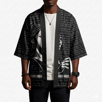 Chimamanda Ngozi Adichie Kimono with Expressive Speaking Portrait, Stories Shape Reality - Wonder Print Shop