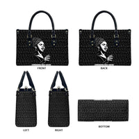 Chimamanda Ngozi Adichie Leather Bag with Expressive Speaking Portrait, Stories Shape Reality - Wonder Print Shop