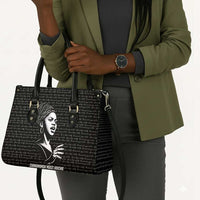 Chimamanda Ngozi Adichie Leather Bag with Expressive Speaking Portrait, Stories Shape Reality - Wonder Print Shop