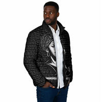 Chimamanda Ngozi Adichie Padded Jacket with Expressive Speaking Portrait, Stories Shape Reality - Wonder Print Shop